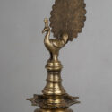 oil lamp with peacock finial