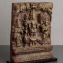 kartikeya with consorts chariot panel