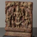 kartikeya with consorts chariot panel