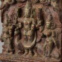 kartikeya with consorts chariot panel