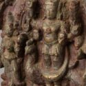 kartikeya with consorts chariot panel