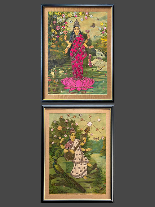 large lakshmi and saraswati pair